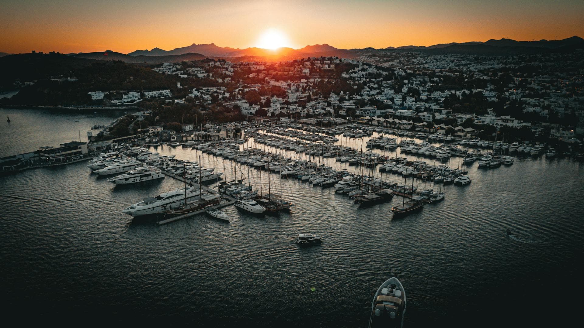 Marina bar, golden hour